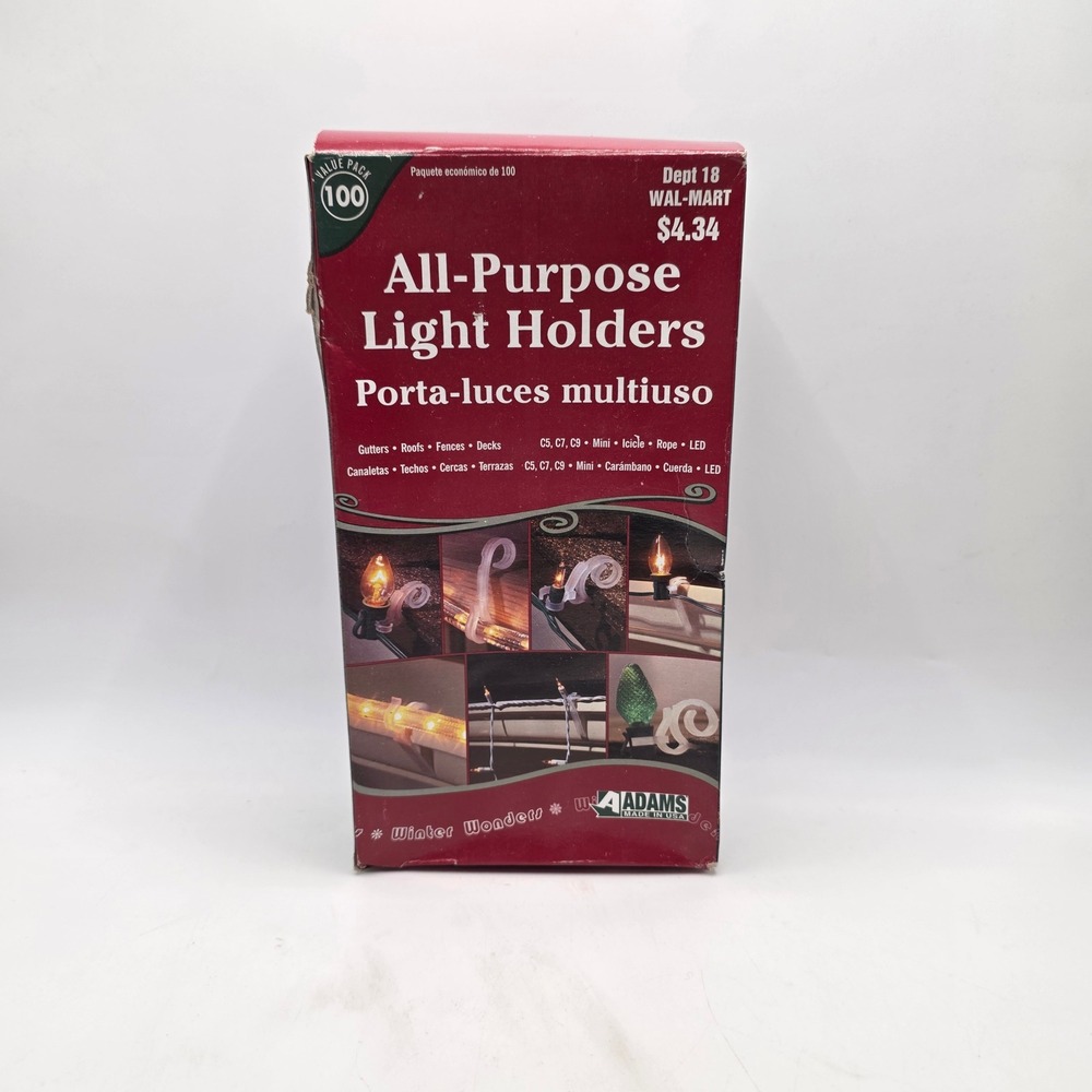 Adams All-Purpose Light Holders Gutter Roof Shingle Clips Christmas White